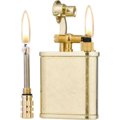 2 in 1 Cool Lighter Kerosene Permanent Match Antique Luxury Vintage Style Refillable Lighters for Fire Cigarette Candle Kitchen