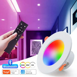 220V 10W Tuya Bluetooth LED Downlight Smart Life APP RF 2.4G Remote Group Control Ceiling Lamp RGB Dimmable Bedroom Living Room