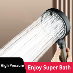 Universal Large Flow Shower Head 3 Modes High Pressure Hand Massage Filters  Shower Adaptation Spray Nozzle Bathroom Accessorie