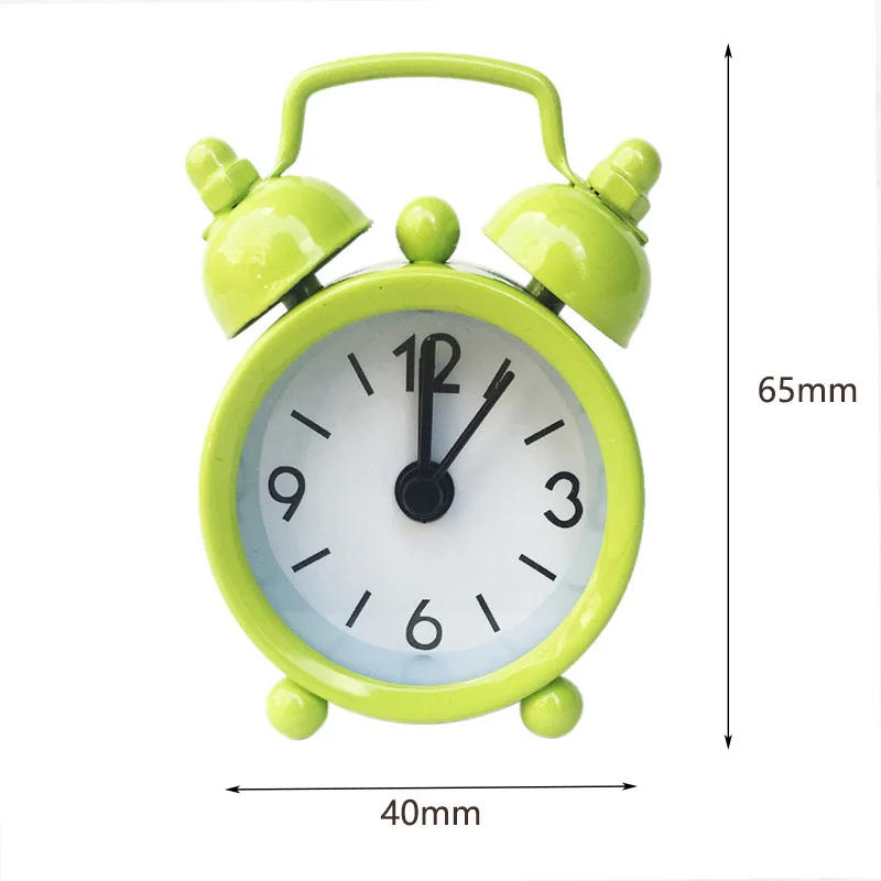 Description Picture 2 of itemPortable Mini Alarm Clock Retro Round Number Clock Double Bell Desk Table Clock Durable Digital Quartz Clock Home Decoration