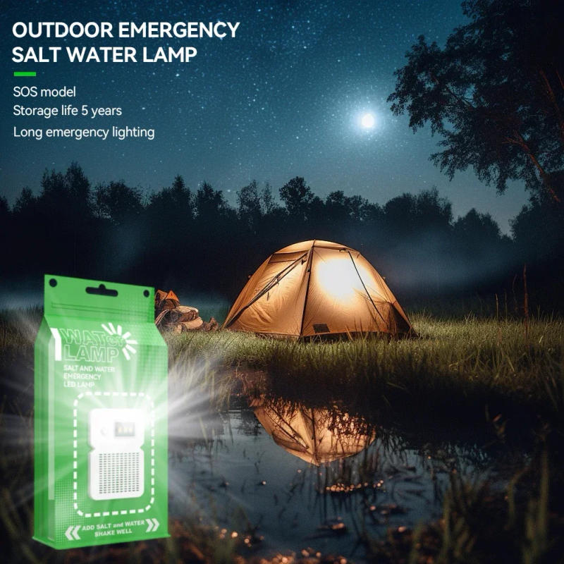 Description Picture 3 of itemPortable Salt Water LED Lamp 50 LM Brine Camping Light Last Up To 200H Night Light No Charging for Outdoor Camping Night Fishing