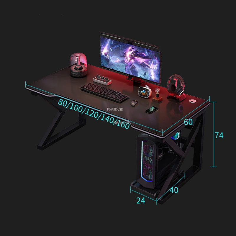 Description Picture 2 of itemModern Wrought Iron Computer Desks Bedroom Single Gaming Desk Creative Office Furniture Home Student Reading Desk and Chair Set