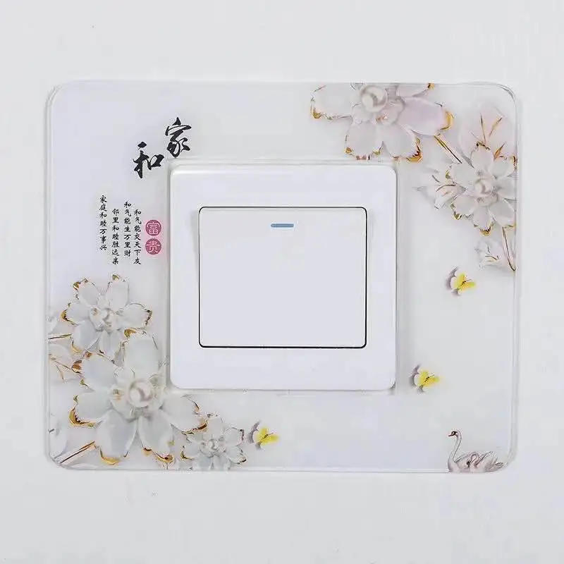 Description Picture 6 of itemModern Personality Acrylic Socket Switch Sticker Wall Stickers Home Decor Living Room Decoration Light Switch Cover Plate T033