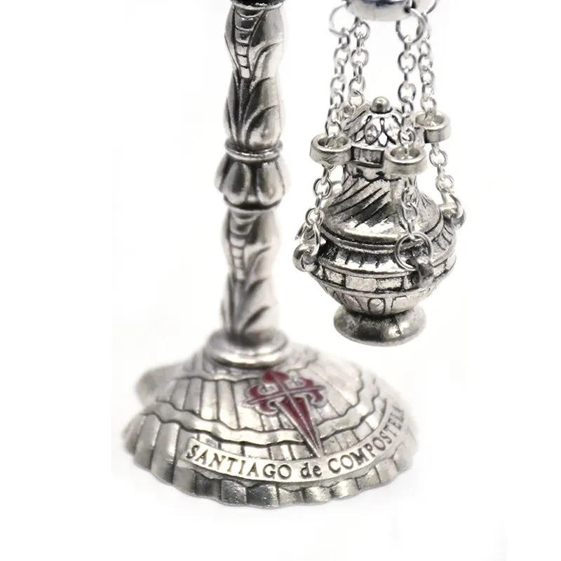 Description Picture 3 of item1pcs Antique Carved Incense Burner Cross Decoration Church Hanging Censer Christian Church Household Religious Worship Supplies