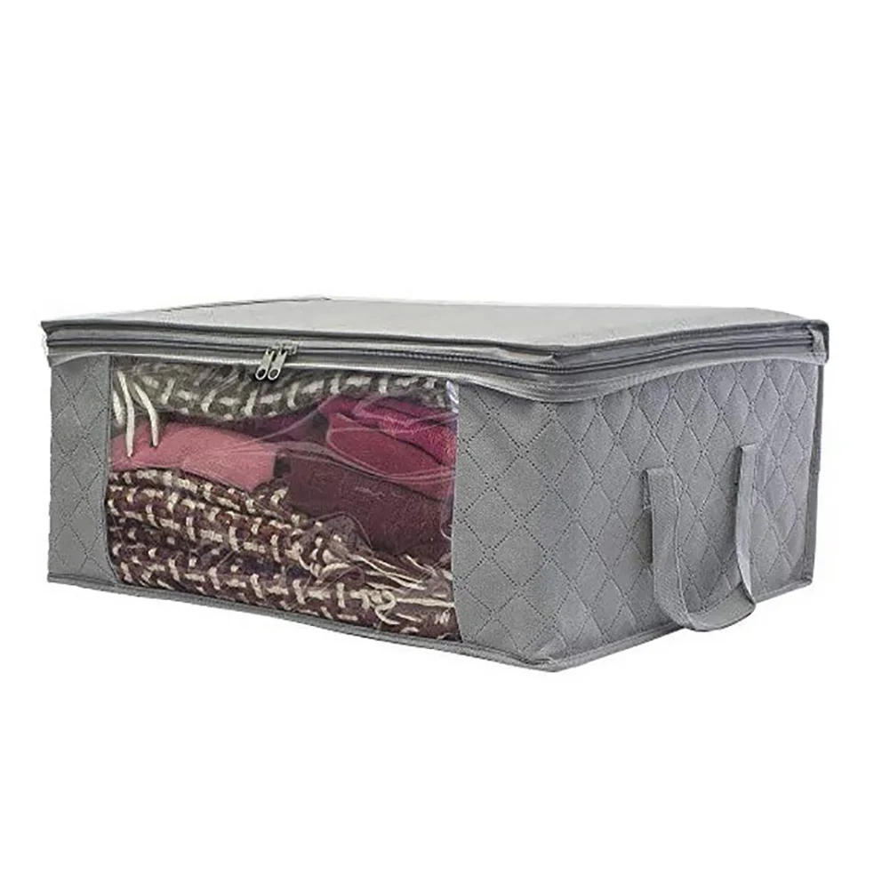 Description Picture 2 of itemFoldable Clothes Storage Bag , Large Capacity Wardrobe Under Bed Closet Quilt Fabric Bedding Duvet Organizer Box