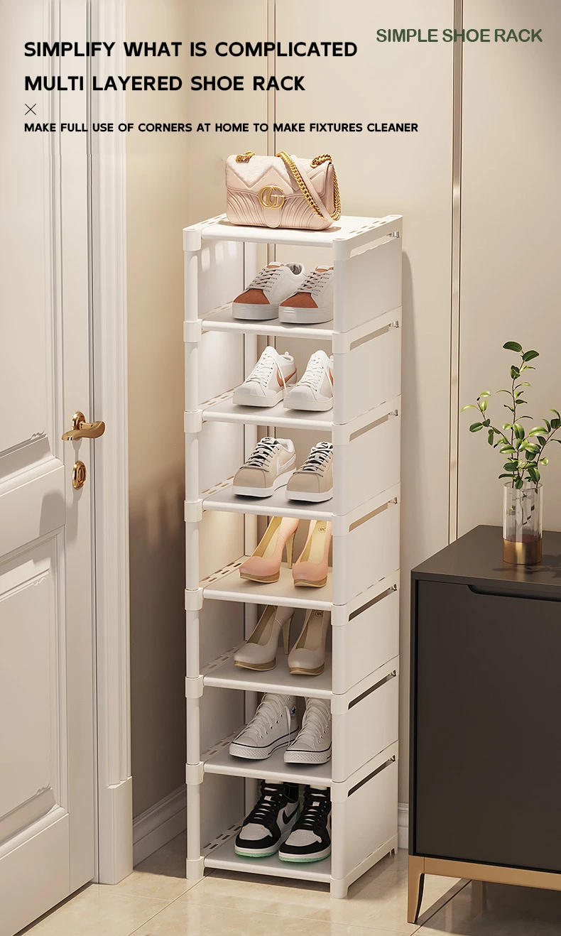 Description Picture 3 of itemShoe Rack Storage Organizer Simple Multi-Layer Living Room Vertical Shoes Rack Sneakers Cabinets Removable Household Furniture