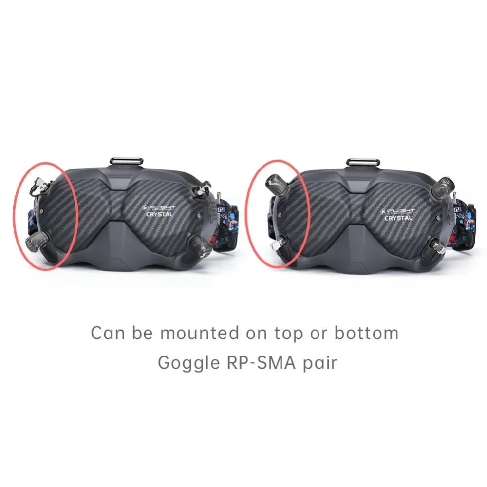 Description Picture 2 of itemiFlight Crystal HD Patch 5.8GHz Directional Antenna Protective Shell with Crystal LHCP Short Omni Antenna for FPV Goggles V2