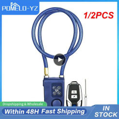 1/2PCS Smart Alarm Lock Anti-Theft Chain For Bike Gate APP Wireless Remote Control Blue Electric Door Spiral Four-digit