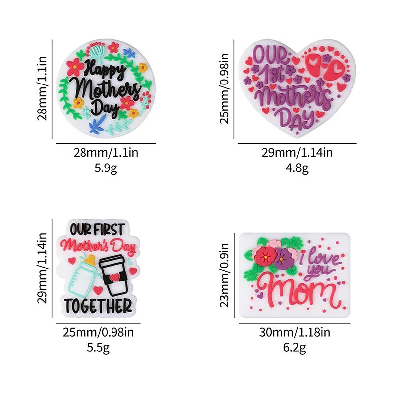 Description Picture 3 of item10PCS Silicone Beads Mother's Day Focal Beads Baby DIY String Pen Beads Nipple Chain Jewelry Accessories Kawai Wholesale Gifts