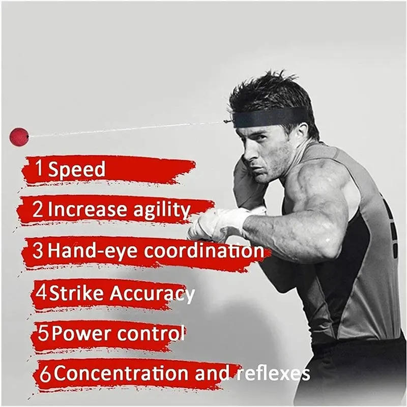 Description Picture 5 of item1pc Head-mounted Speed Ball Boxing Magic Ball Reaction Ball Fighting Training Coordination Ability to Vent Boxing Speed and Prec