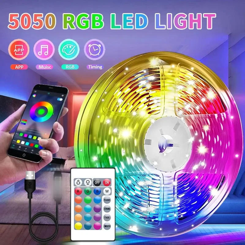 Description Picture 6 of itemRGB 5050 DC5V Usb Led Light 100FT For Room Infrared Remote Control Led Strip 30 Meter Music Sync Strip Light For Gamers Decorate
