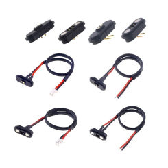 1 5 Pcs 2A12V Waterproof Magnetic PogoPin Connector 2Pin Male Female 2.54 MM Spring Loaded High Current 2P DC Power Socket