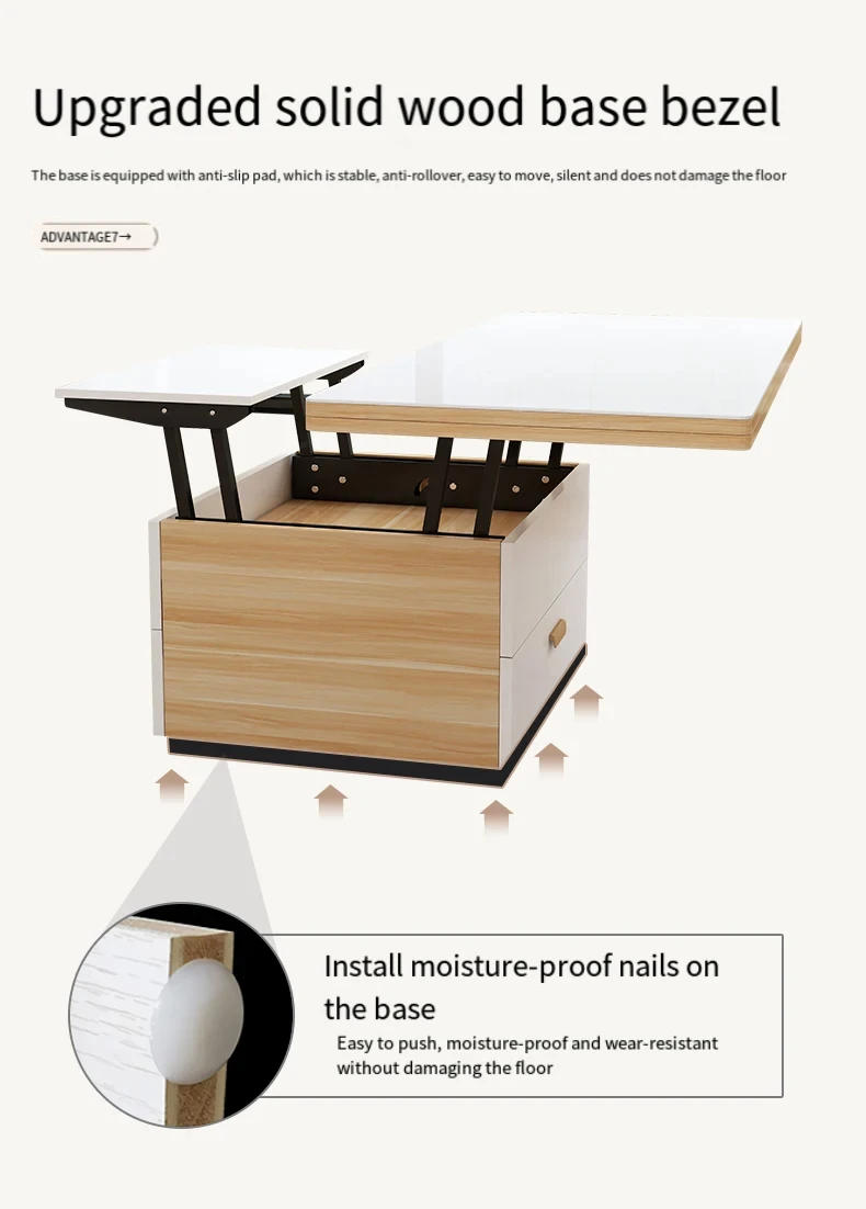 Description Picture 5 of itemModern Storage Coffee Table Trau Lift Up Sofa Mobile Living Coffe Table Nordic Minimalist Mesa De Centro Bedroom Furniture