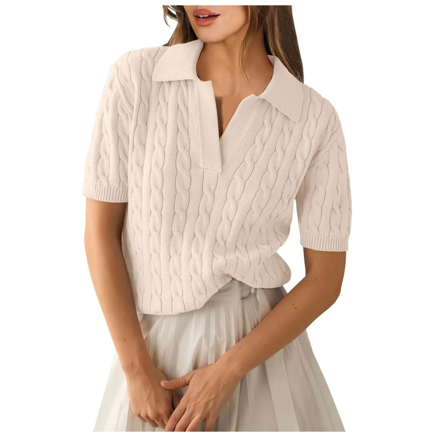 Description Picture 5 of itemVest Sweater Womens Short Sleeve Sweaters Tops V Neck Knit Casual Soft Pullover Shirts 2024 Summer Maternity Sweater Vest