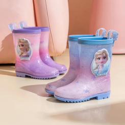 Disney Princess Frozen Elsa Summer Children's rainboots Kids rainshoes Girls Garden Shoes Waterproof rainboot Hole Shoes