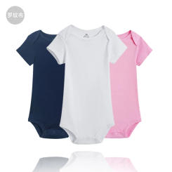 RomperDew Newborn Baby One-piece Clothes Baby Short-sleeved Bumcoat Warm Pajamas Triangle Pajamas ribbed cloth Easy Snap Onesies