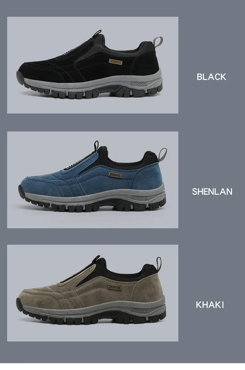 Description Picture 6 of itemOutdoor Men Walking Shoes Leather Men Trekking Sneakers Shoes Casual Lightweight Hiking Shoes Breathable Men Footwear Size 46