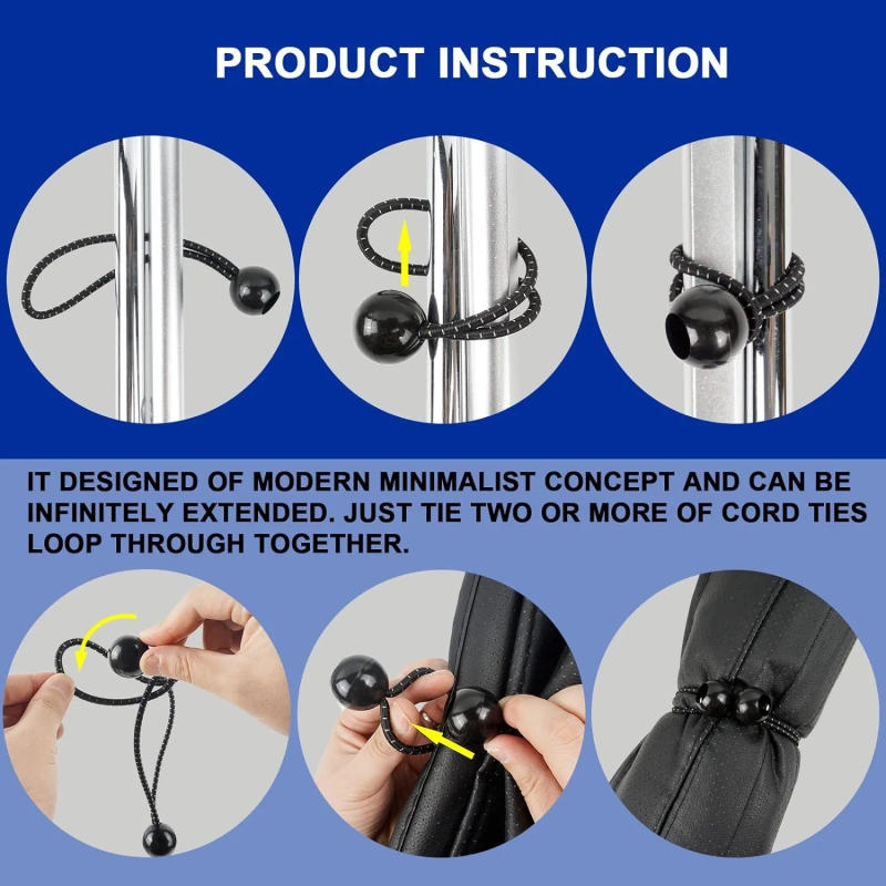 Description Picture 4 of item50-Pcs Bungee Balls for Canopy Tarp Tie Down Bungee Balls  Camping, Shelter,Cargo,Tent Poles Ball Bungee Cords