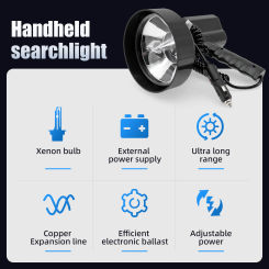 HD Portable Lighting xenon lamp 5 Inch 35W High power flashlight fishing Camping Searchlight work light emergency lamp