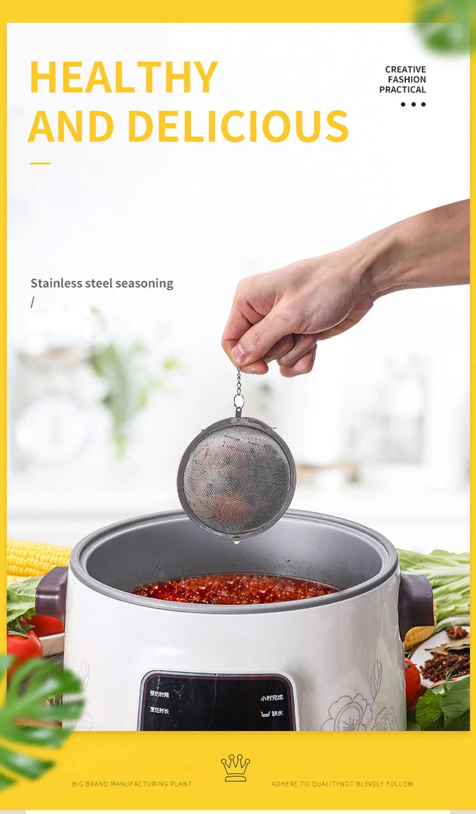 Description Picture 2 of item5 Size Stainless Steel Tea Infuser Sphere Locking Spice Tea Ball Strainer Mesh Infuser Tea Filter Strainers Kitchen Accessories