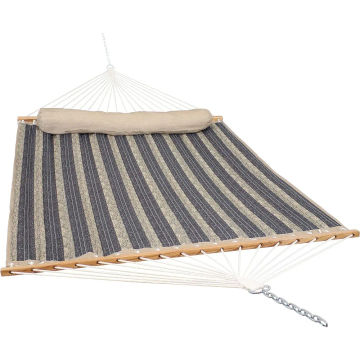 Outdoor Quilted Fabric Hammock - Two-Person with Spreader Bars - Heavy-Duty 450-Pound Capacity - Mountainside