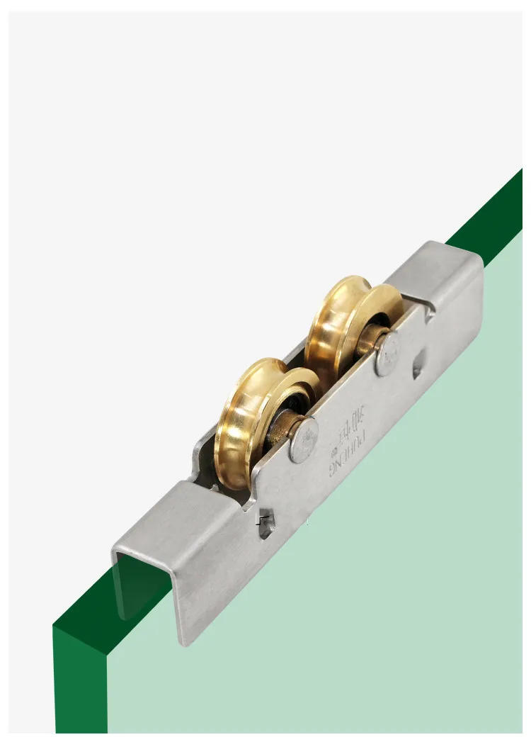 Description Picture 4 of item4pcs/let 10-12mm Sliding Frameless Glass Door Pulley Bathroom Glass Roller Push-pull Window Stainless Steel Groove Wheel