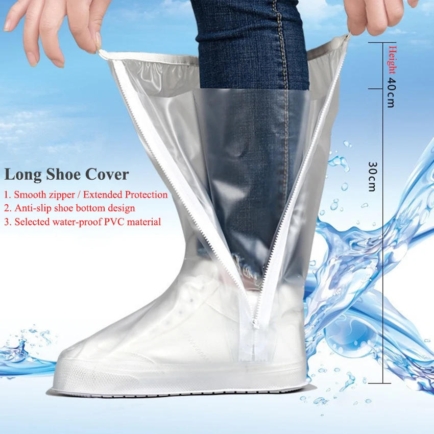 Description Picture 2 of itemWaterproof Silicone Shoe Covers Long Reusable Non-Slip Wear-Resistant Rain Shoe Protector Anti-Slip Boot For Outdoor Rainy Day