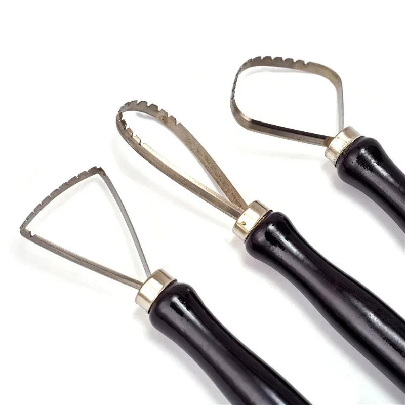 Description Picture 4 of item3Pcs Pottery Clay Sculpture Big Loop Tool Clay Scraper Sculping Modelling Tool Wood Handle Ceramics Trimming Carving Tools