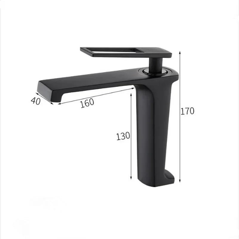 Description Picture 5 of itemBlack Basin Faucet Gold Bathroom Mixer Tap Wash basin Lavotory Hot and Cold Waterfall