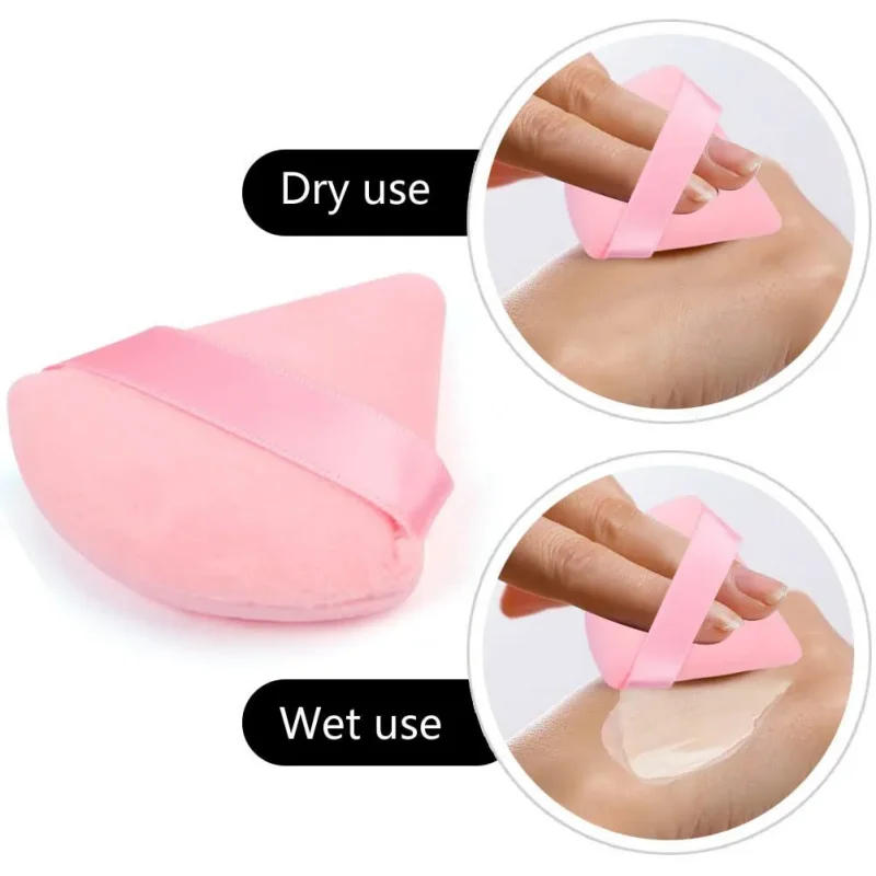 Description Picture 4 of item30pc Mini Velvet Makeup Puff Set Soft Cotton Triangle Powder Puff For Loose Powder Liquid Cosmetic Foundation Sponge Makeup Tool