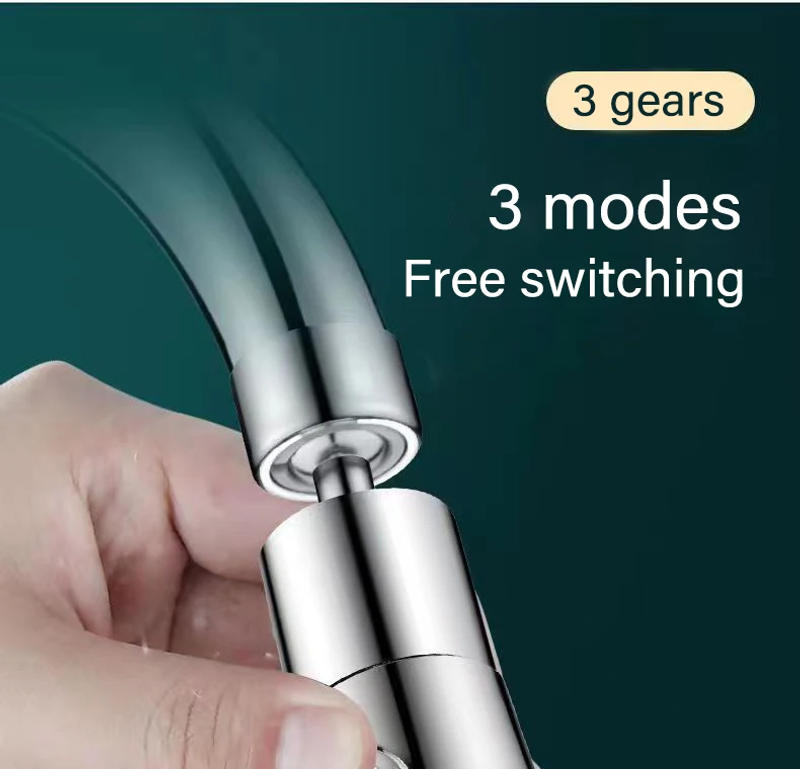 Description Picture 4 of item3 In 1 Kitchen Faucet Extender Universal 360° Rotate Pull Out Kitchen Tap Multi-mode Strong Flushing Booster Kitchen Accessories