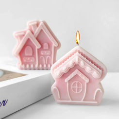 Beautiful Cartoon House Silicone Candle Mold Christmas Crafts Crystal Resin Plaster Soap DIY Chocolate Making Tools Party Gifts
