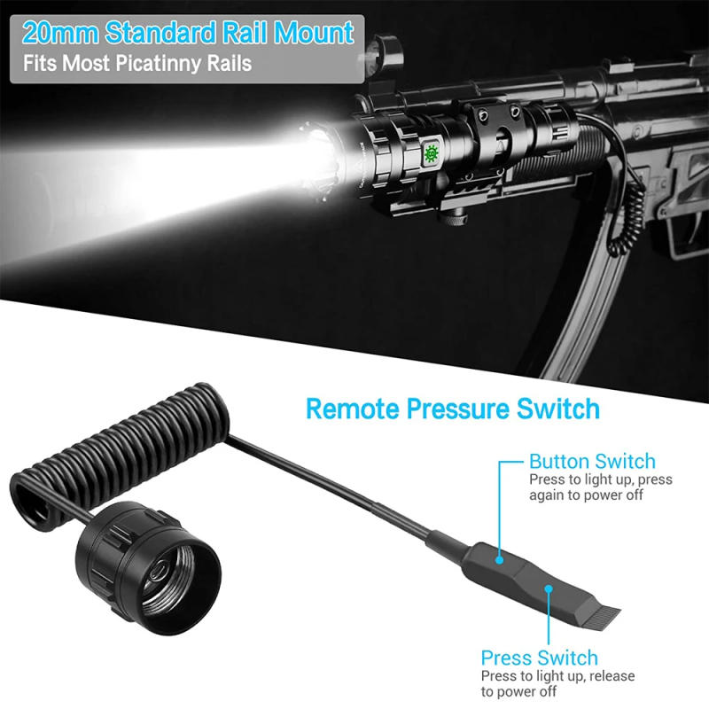 Description Picture 6 of itemTactical Flashlight 1600 Lumens USB Rechargeable Torch Waterproof Hunting Light with Clip Hunting Shooting Gun Accessories