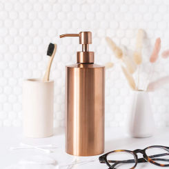 Leeseph Hand Soap Dispenser Stainless Steel Metal Pump Hand Lotion Bottle Dispensers for Bathroom, Bedroom and Kitchen