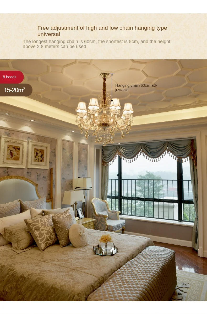 Description Picture 6 of itemEuropean style modern crystal wall lamp home living room bedroom chandelier corridor lighting fixture glossy LED glass crystal