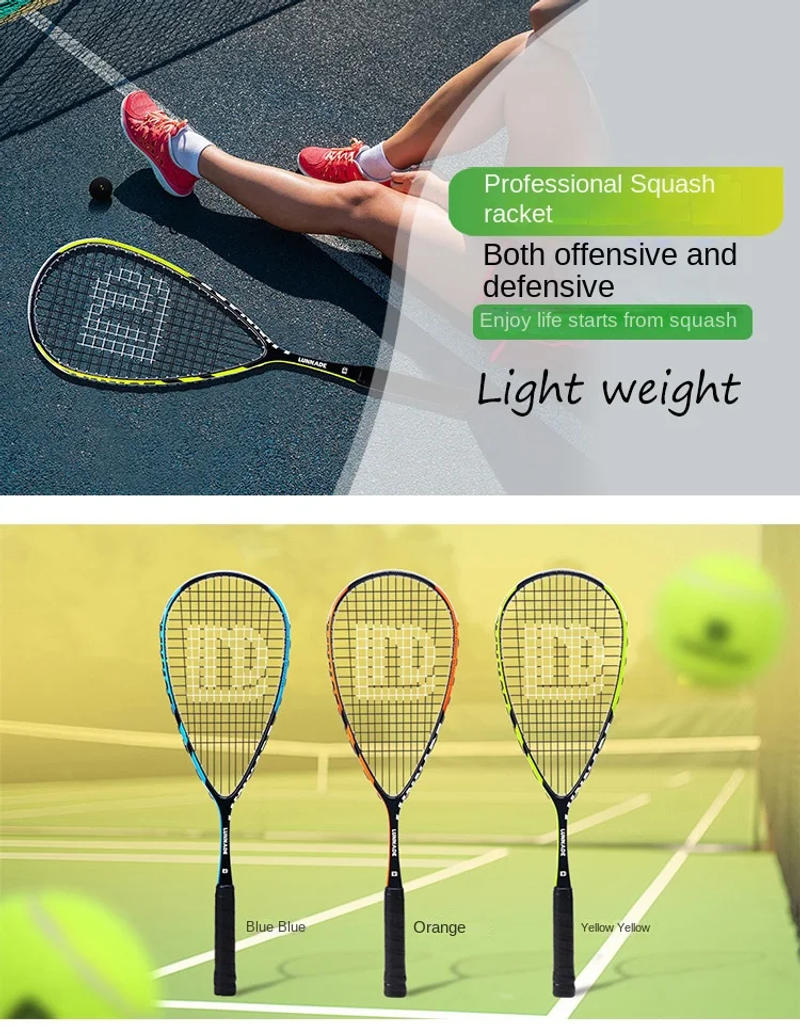 Description Picture 2 of itemSquash Rackets Ultra-Light Composite Carbon Integrated Professional Competition Training Racket Outdoor Sports Hot Sale