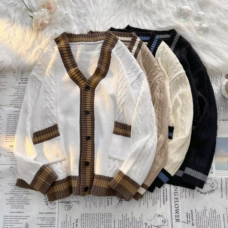 Description Picture 4 of itemNew Retro Long Sleeved Men's and Women's Loose Casual Cardigan Sweater Jacket