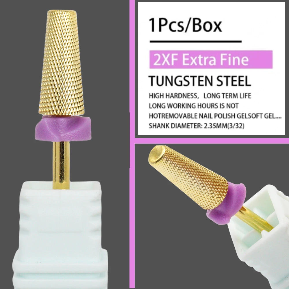 Description Picture 2 of itemNew Gold 2Way 5 IN 1 Carbide multi-function Round Tungsten Carbide nail milling drill bits Double hand use