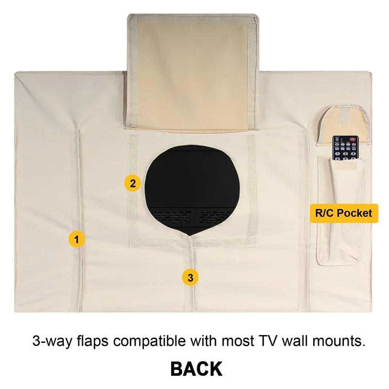 Description Picture 2 of itemOff-White Premium Waterproof Outdoor TV Protective Cover 55 To 58 Inches, Weatherproof Outdoor TV Housing