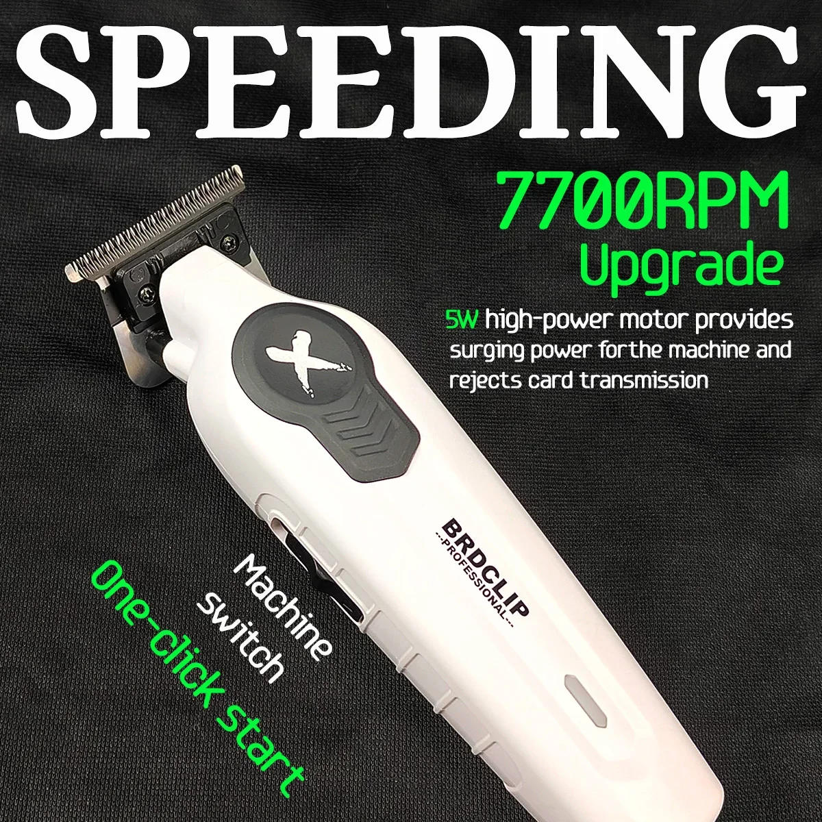 Description Picture 4 of itemProfessional Electric Hair Trimmer BRDCLIP  X Series White FA1T 7700RPM Hair Clipper for Man Carving DLC Blade Barber Shop Tool