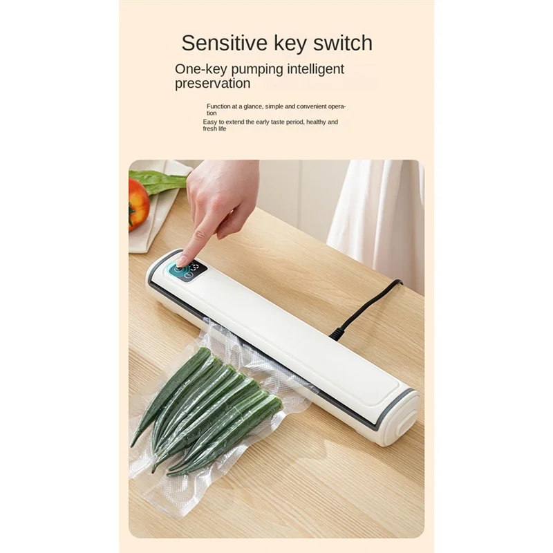 Description Picture 5 of itemB64B-For Food Storage Portable Vacuum Sealer Machine 10 Included Bags Compact Design For Home Kitchen, Camping, Travel EU Plug