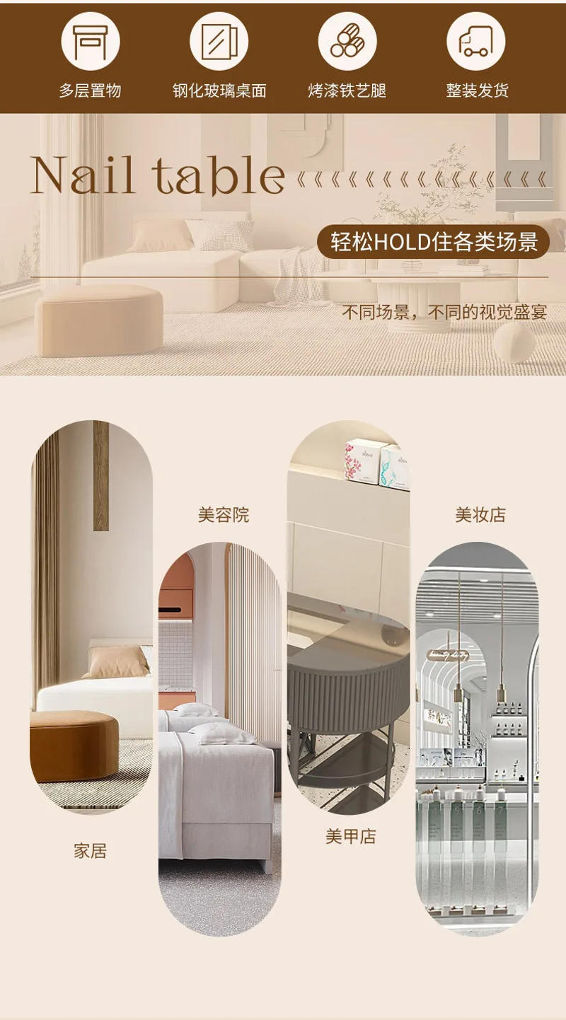 Description Picture 4 of itemLuxury Dressing Beauty Nail Tables Manicure Professional Drawer Nail Tables Living Room Mesa Manicura Salon Furniture MR50NT