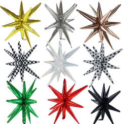 1pcs Star Balloons Explosion Starburst Balloons Foil Cone Balloons Magic for Birthday Wedding Anniversary Party Backdrops Decors