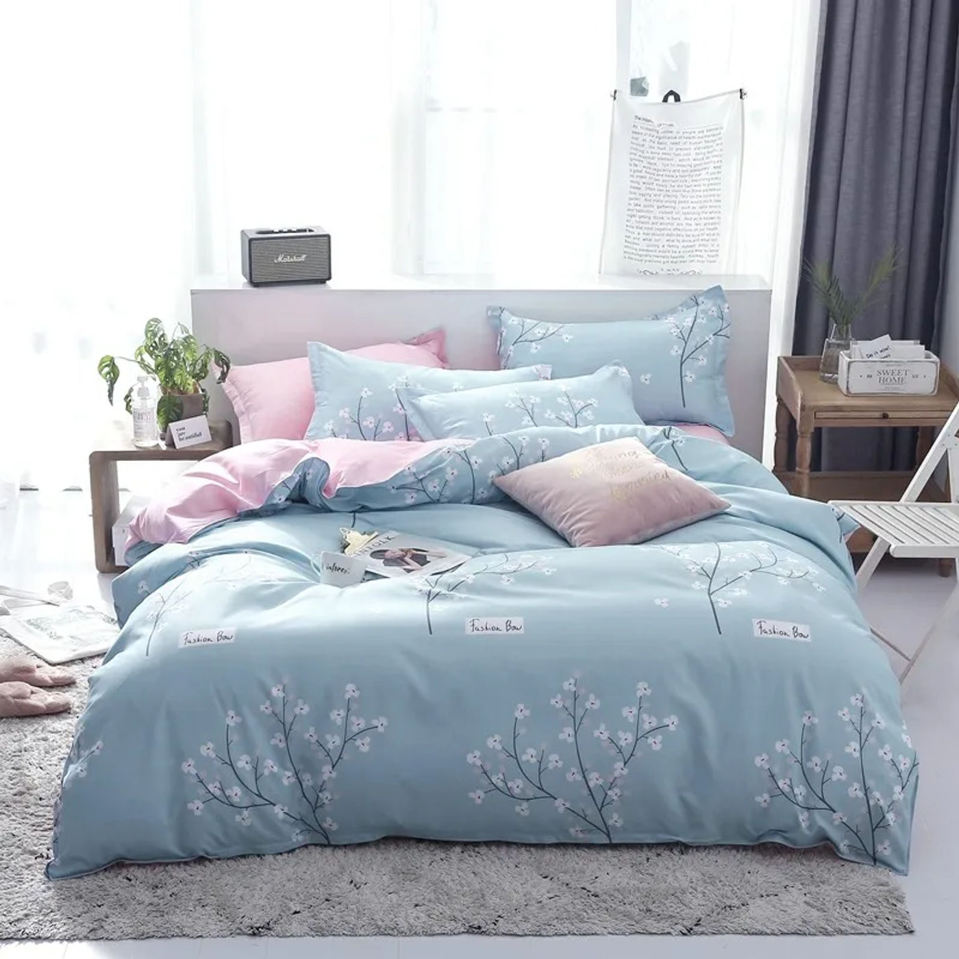 Description Picture 3 of itemDouble bed Quilt cover Duvet cover Microfiber bedding queen king Twin size for single nordic style Plaid Geometric Minimal