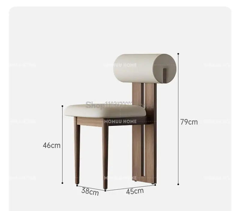 Description Picture 5 of itemNordic Walnut Wood Dining Chair Home Simple Dining Table Chair With Silent Style Designer Soft Bag Chair