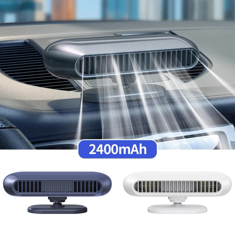 Description Picture 2 of itemUniversal USB Rechargeable Car Dual Turbine Bladeless Fan Silent Adjustable Air Circulation Electric Fan Mini Air Conditioner