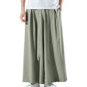 Simple  Fitness Pants Summer Chinese Style Loose Fitness Pants Wide Leg Men Flare Pants for Daily Wear