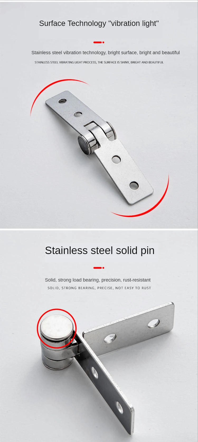 Description Picture 5 of item2PCS 304 Stainless Steel Folding Hinges For Bathroom Cabinet Mechanical Industrial Equipment Door Window Hardware Accessories