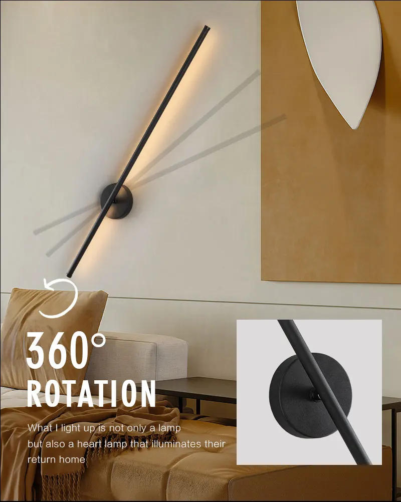 Description Picture 6 of itemIndoor Touch Switch Dimmable LED Wall Lamps for Corridor Aisle AC85-265V Interior LED Wall Lights Wall Sconce for Bedroom Home