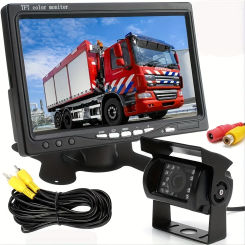 7-Inch HD Rear View Backup Kit with Night Vision & Wide-Angle Camera - Easy Install, Fit for Cars, Buses, Trailers & Pickups